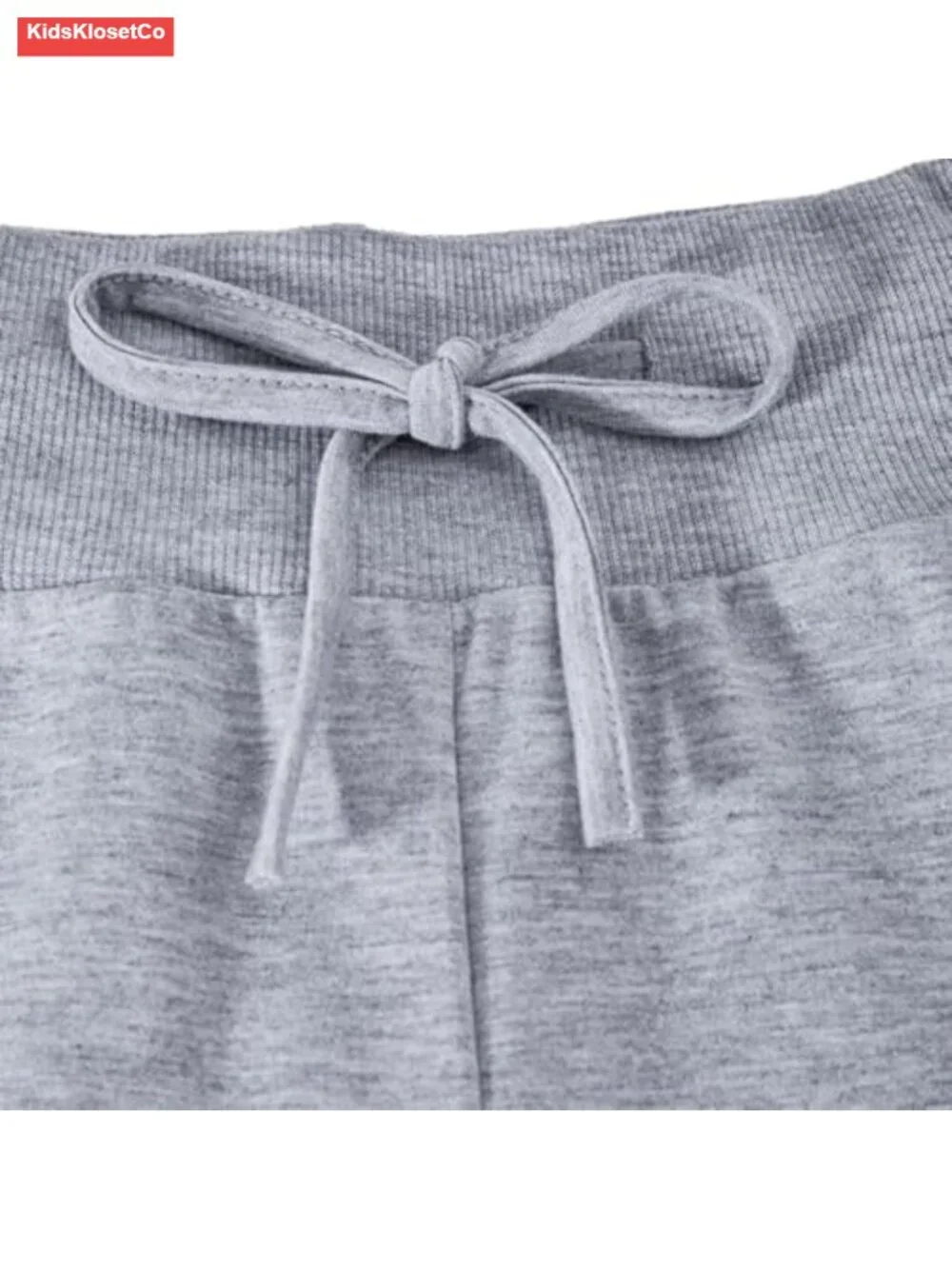 2pc Tween Girls Flared Pants Set Drawstring Waist Casual Knit Bell-Bottom